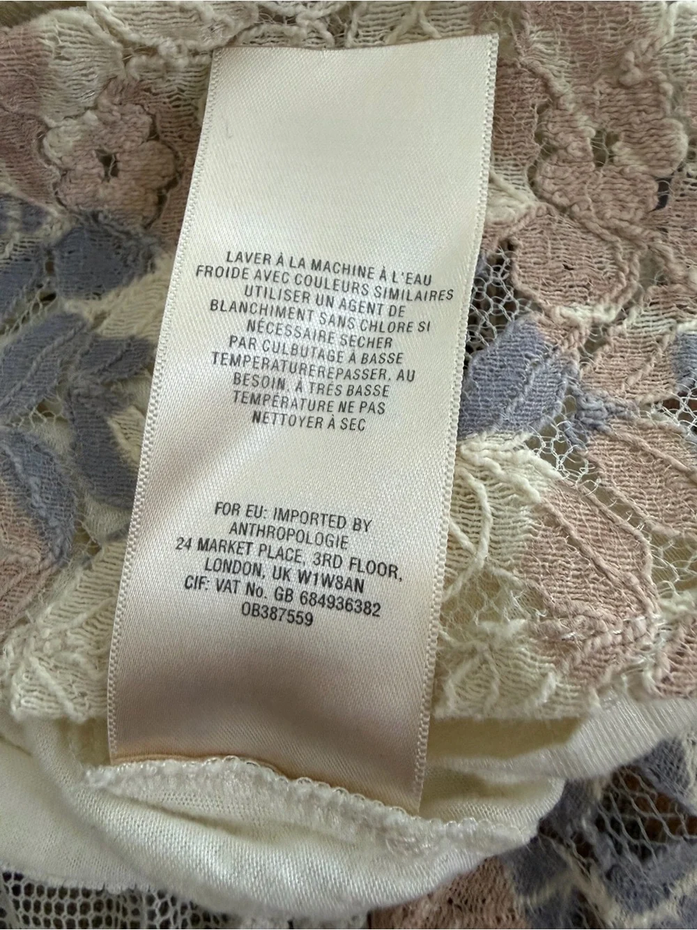 Anthropologie Meadow Rue Boho Dotted Mesh Lace Floral Peasant Blouse small EUC